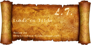 Lukács Tilda névjegykártya